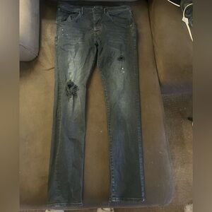 Men's Distressed Skinny Jeans in Black